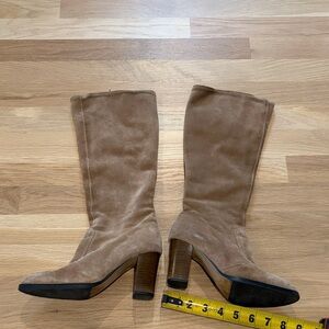 Elegant Tan Suede Heeled Boots for Women